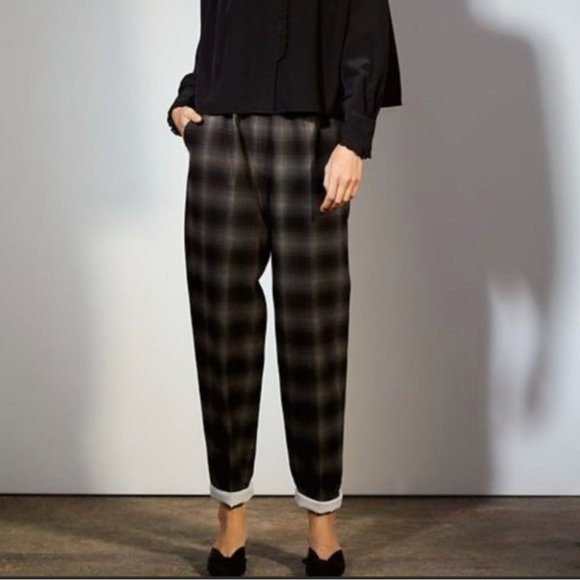 Aritzia Pants - Le Fou Wilfred Aritzia Anise Trouser Plaid Pant